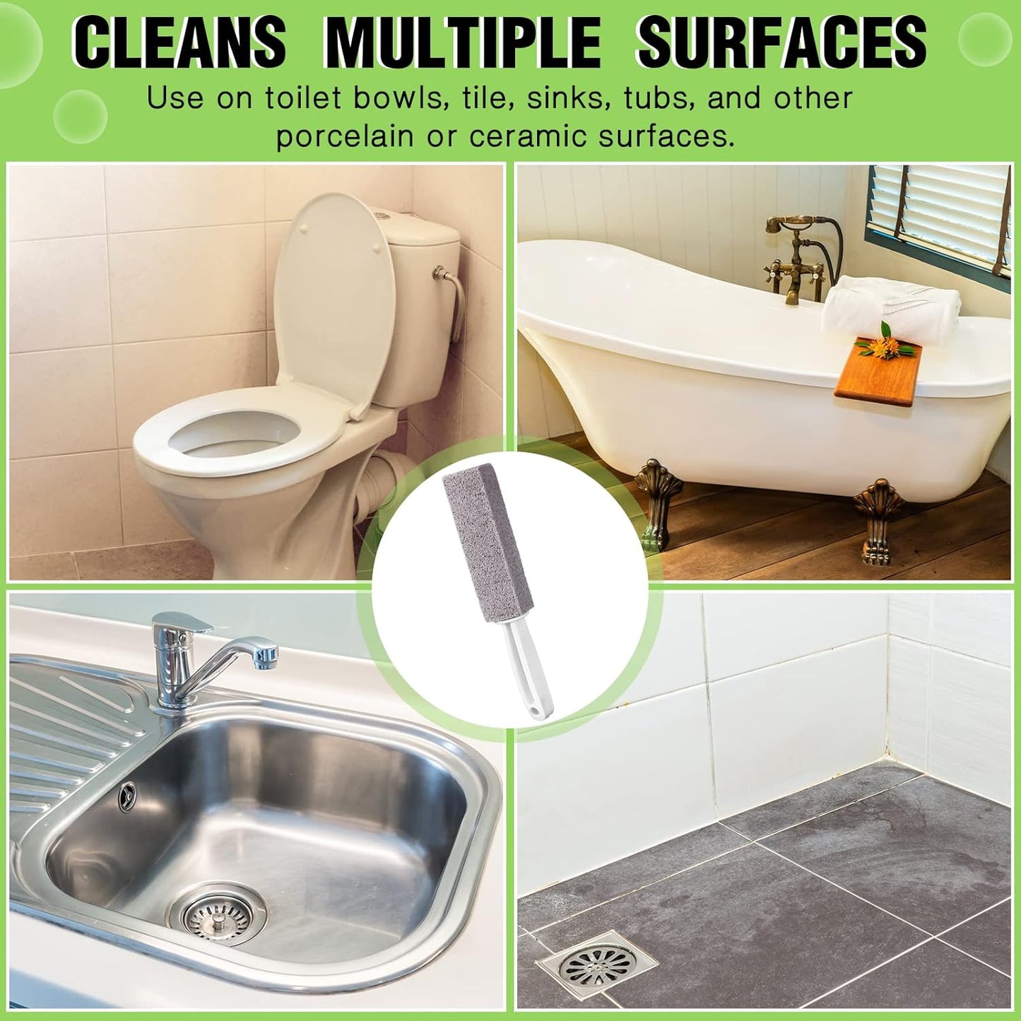 20 Pack Pumice Toilet Bowl Cleaner Pumice Stone with Long Handle Toilet Stone Cleaning Block for Bath Grout Pool Kitchen Tubs Showers