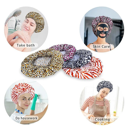 4 pcs shower caps for