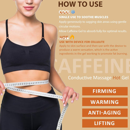 Hot Caffeine Conductive Gel for Body Sculpting Machine, Massage Gel for Body Slimming, Skin Firming & Lifting, Tighten Arms, Tummy, Butt, Thighs for Women and Men, with Capsicum Resin Help Fat Burning