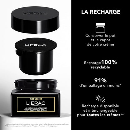 Lierac The Voluptuous Face Cream - Wrinkle-Minimizing Face Moisturizer Cream for Woman, Fine Lines, Hydrating, Corrects All the Signs of Aging with Niacinamide & Hyaluronic Acid, Sensitive Skin - 50ml