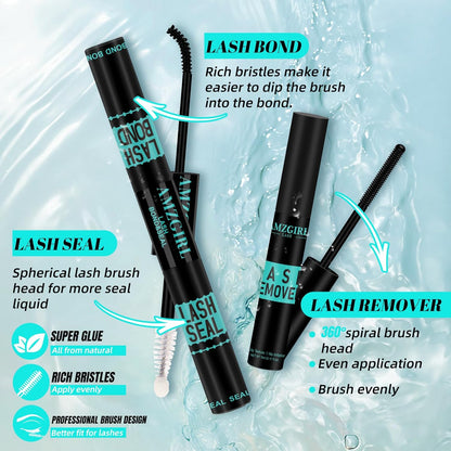 Lash Extension Kit 320Pcs,DIY Individual Lashes Clusters Kit,Lash Bond And Seal,Lash Remover For Eyelashes Extensions,Lash Applicator Tool For False Eyelash Cluster Kit At Home(50D,D-Mix9-16mm Kit)