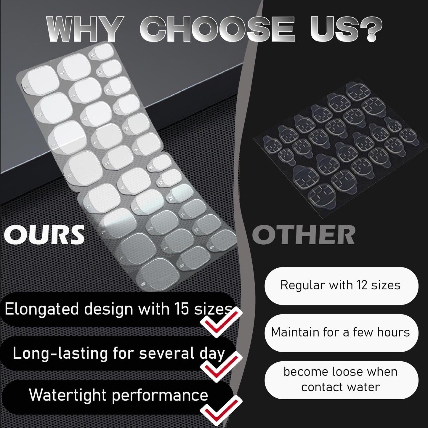 300PCS Nail Adhesive Tabs Extra Strong | 10 Sheets Nail Sticky Tabs for Press Ons | Ultra Thin, Waterproof & Easy to Use Press On Sticky Tabs for Nails