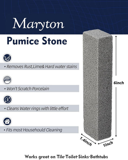 Maryton Pumice Stone for Toilet Cleaning, Non Scratch Pumice Stone for Cleaning Hard Water Stain on Toilet Bowl, Tile, Kitchen, Pack of 16