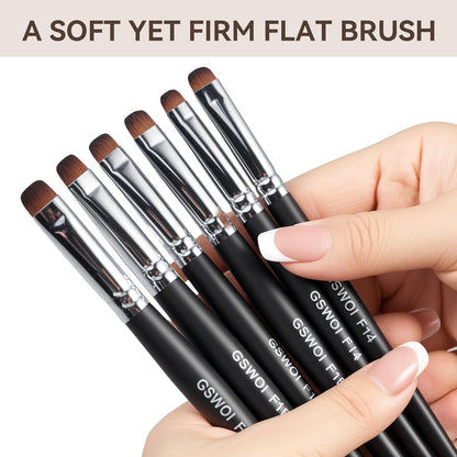 Acrylic Nail Brush for French Tips & Gel Polish Clean Up | Professional Dual-Use Brush with Wooden Handle for Acrylic/Polygel/Builder Gel | Nail Art Design Tool for Cleaning & Detailing (F16)