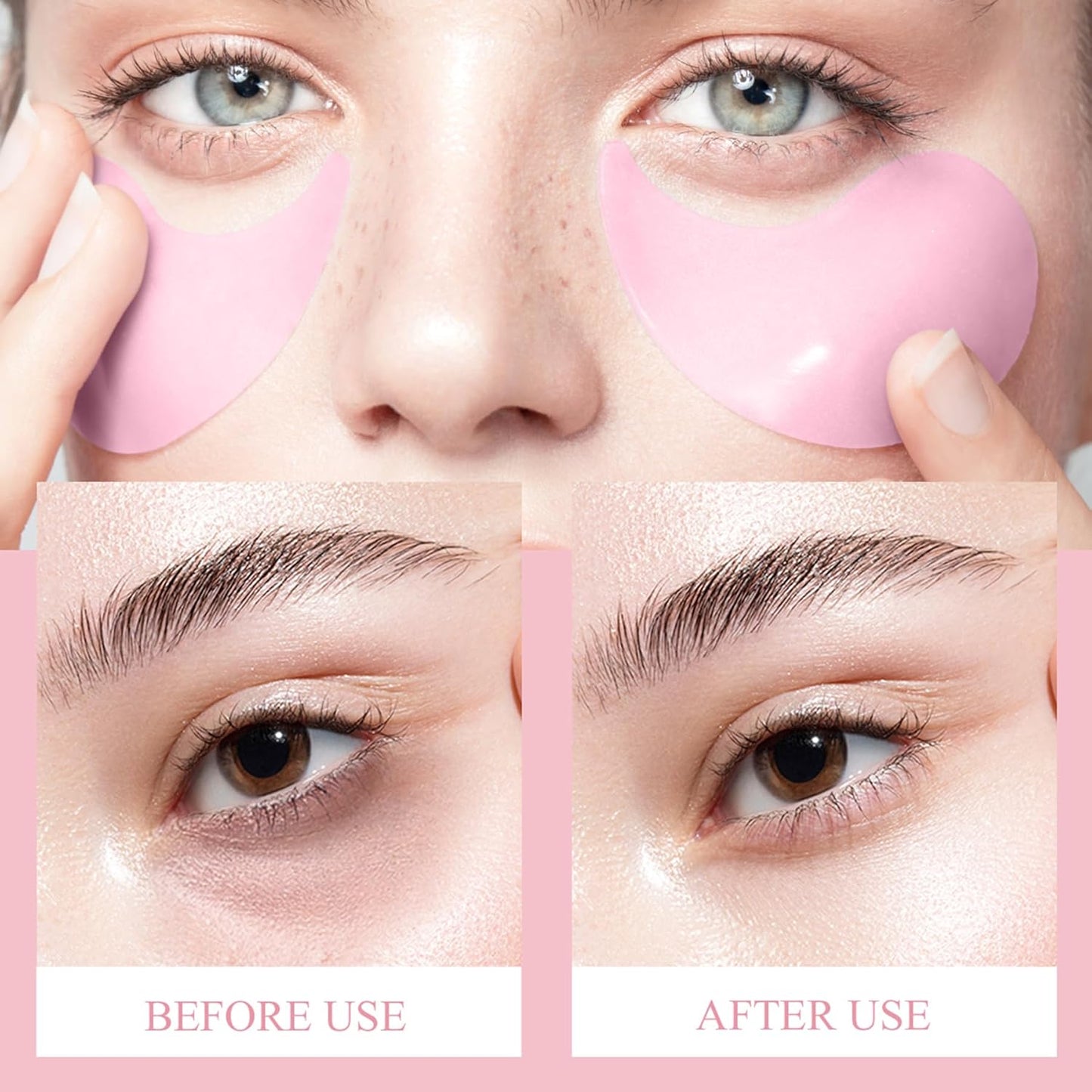 Rose Eye Mask-60 PCS- Under Eye Patches Eye Treatment Mask for Dark Circles Puffy Eyes Eye Bags Fine Lines Anti-Wrinkle with Hyaluronic Acid