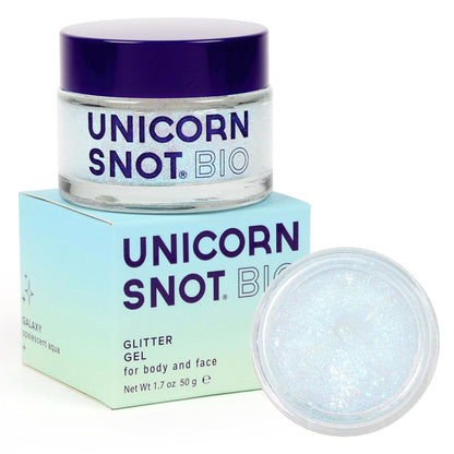 Unicorn Snot Face & Body BIO Glitter - Cosmetic-Grade Holographic Glitter Gel - Plant-Based Glitter Makeup for Festivals, Raves, Anime Cosplay - Safe for Face, Easy Application & Removal (Galaxy)