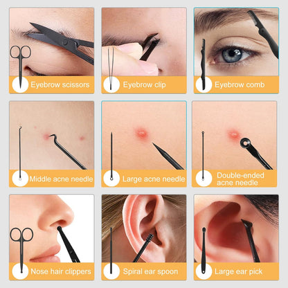 Manicure Set Pedicure Kit Womens Nail Clippers Set 32 in 1 Professional Grooming Care Tools Nail Kit Including Facial, Fingernails and Toenails Care with Travel Case Women (Gray_32 in 1)