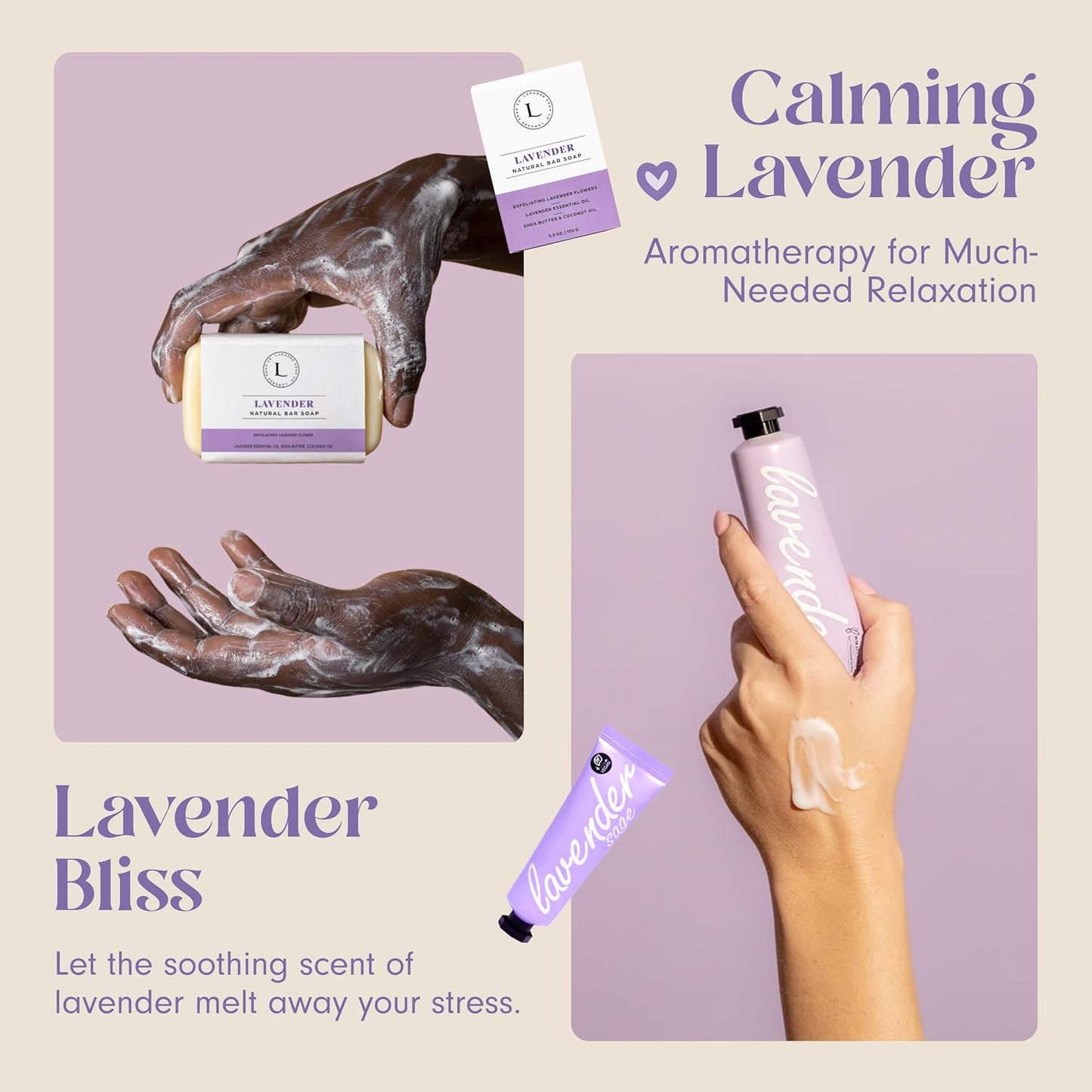 Unboxme Lavender Spa Gift Set - Relaxation Gifts for Women with Candle & Bath Bombs - Perfect Self-Care Gift for Women, Birthdays, Christmas, Get Well Soon, or Valentine's Day