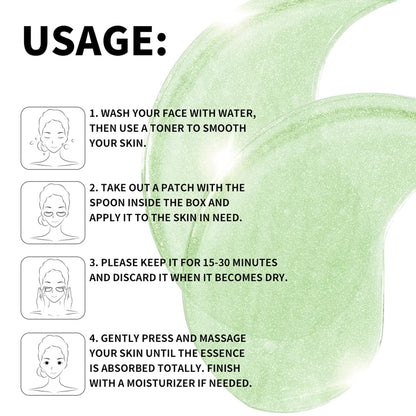 ROUSE Green Algae Under Eye Patches Collagen Eye Mask with Seaweed for Under Eye Bags Dark Circles Natural Eye Gel Pads for Puffy Eyes Moisturizing Repairing-60pcs