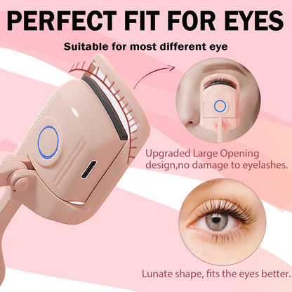 Heated Eyelash Curler, Rechargeable Electric Eyelash Curler, 3-Level Temperature Control, 24 Hour Long Lasting Curl, Suitable for All Beauty Enthusiasts