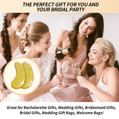 Under Eye Patches - 24K Gold Dermatology Eye Masks for Wrinkles & Puffiness, Enriched with Collagen, Diminish Dark Circles - Anti-Aging, Smooth Fine Line, Nourish Skin - 12 Pairs