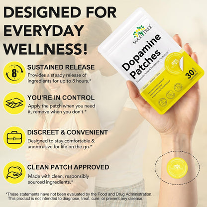 Dopamine Patches Extra Strength, Mood Support Body Care Patch, Dopamine Supplements for Men and Women, Plant-Based Formula, Daily Wellness 30 PCS