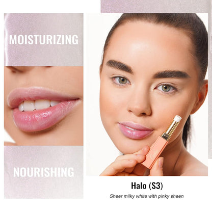 Oulac Moisturizing Shine Lipstick For Women Christmas Set 2PCS, 2 in 1 Tinted Lip Balm for Winter, Hydrated Juicy and Glossy Lip Color for Dry, Cracked and Chapped Lips, Vegan [S03+S05]