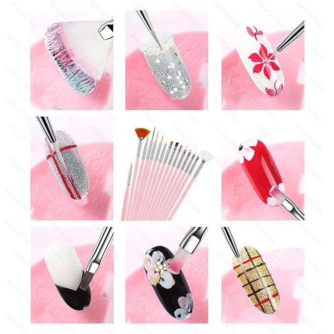 Auocattail nail art tool set