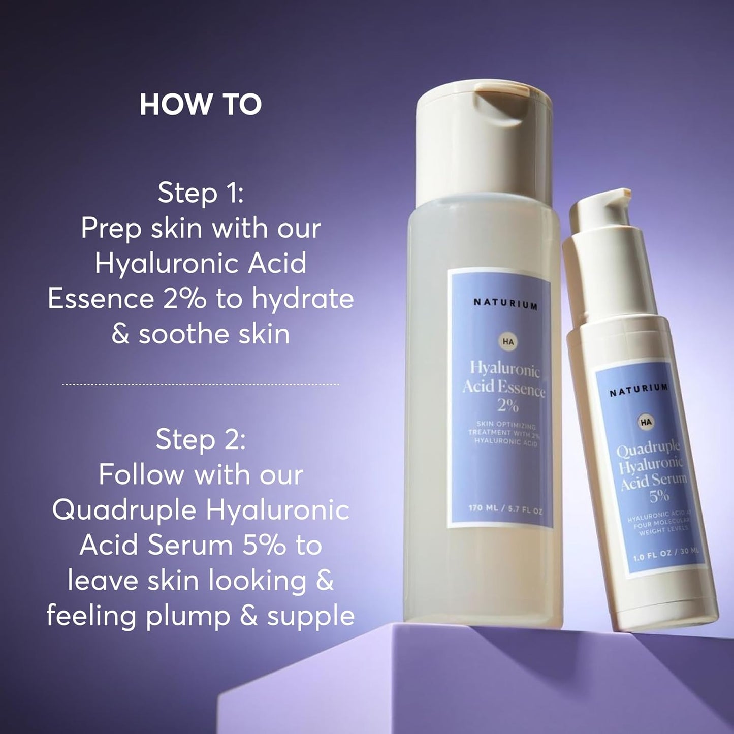 Naturium Quadruple Hyaluronic Acid Serum 5% Jumbo, Hydrating & Plumping Face Serum, Anti-Aging & Moisturizing Skin Care, Fragrance-Free, 2 oz