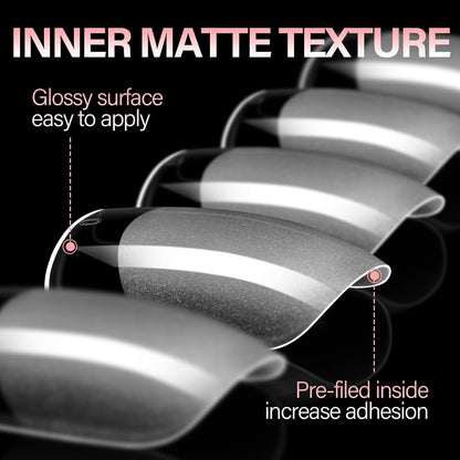 AILLSA Short Square Nail Tips, Fake Thickened Half Matte Nails Tips, Pre-shaped Press on False Nail Tip for Nail Salon 256PCS with Storage Box