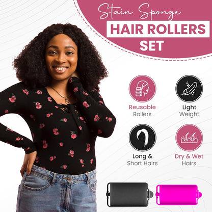 My Beauty Spot Heatless Rollers - Satin Hair Rollers - Overnight Hair Curlers, 48Pcs Overnight Foam Curlers, No Clips, Assorted Sizes & Colors, with Storage Case