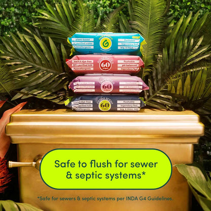 goodwipes Flushable Butt Wipes Made with Vitamin E & Aloe - Soft & Gentle Wet Wipe Dispenser for Home Use, Septic & Sewer Safe - Largest Adult Toilet Towelettes - Cedar, 180 Count (3 Packs)