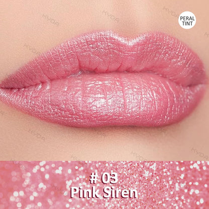 KYDA 2 Colors Shimmer Lipstick, Metallic Pearl Lipstick, Lasting Non-sticky Glitter Lips Color, High Glossy Lips Makeup for Women, Pink Siren+Coral Orange