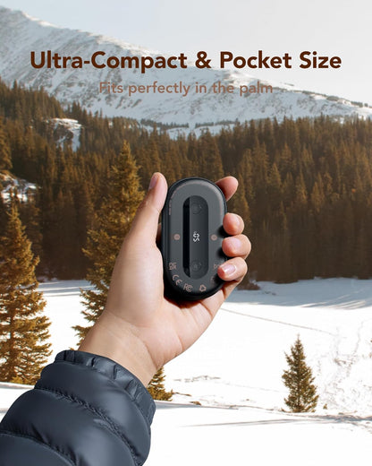 Hand Warmers Rechargeable 2 Pack, Magnetic Alloy Handwarmer 7000 mAh Reusable, Instant Heating UP to 131°F, 15 Hours Long Lasting Palm Pocket Heater, Gifts Packing for Christmas,Hunting,Camping,Golf