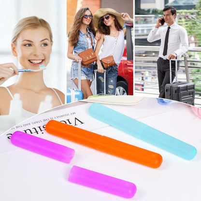 Plastic Toothbrush Case Mix Colors Portable Dust-proof Toothbrush Cases Toothbrushes Holder for Daily and Travel Use (24)