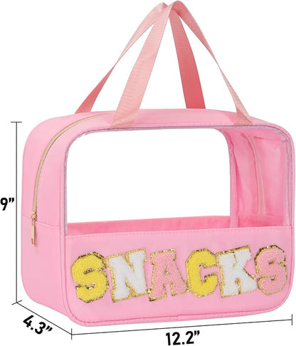 Chenille letter snacks bag zipper