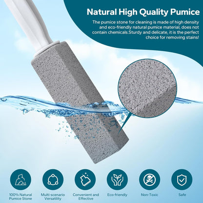 Emycool Pumice Stone Toilet Bowl Cleaner, 10 Pack Toilet Pumice Stone with Handle for Toilet Cleaning Toilet, Bathtubs, Sinks, Swimming Pools, Grills
