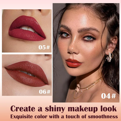 3Pcs Metallic Lipstick for Women,Lightweight Shimmer Frosted Lipstick,Glitter Lip Gloss Stain Long Lasting Waterproof Smudge Proof 24 Hour Full Coverage Lip Makeup,Vegan（04,05,06)