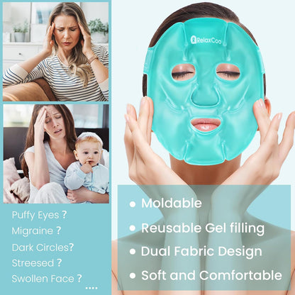 Cold Face Eye Mask Ice Pack Reduce Face Puff,Dark Circles,Gel Hot Cold Compress,Face SPA for Woman Sleep