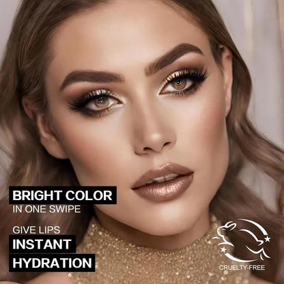 FOCALLURE Glisten Opal Shine Lipstick, High Impact Lip Color, Moisturizing Tinted Lip Balm, Lightweight & Hydrating Formula for Lip Care, COWGIRL