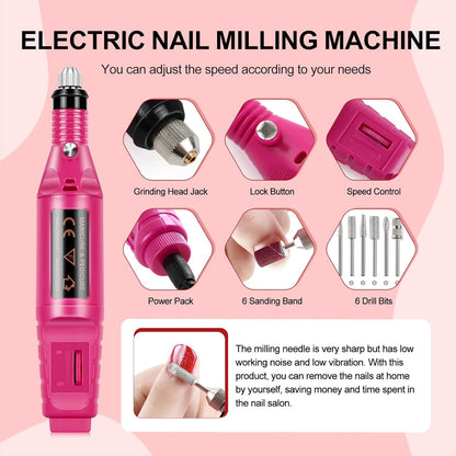 53PCS Gel Nail Polish Kit with U V light and Drill Starter Kit, 35 Colors Gel Polish Set 5pcs Top Base Coat All season Fashion Popular Colors Professional Nail Lamp Gel Manicure Kit Gifts for Women