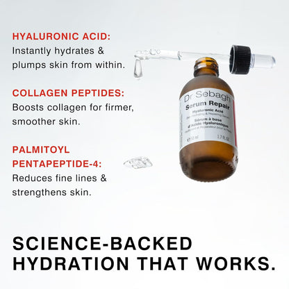Serum Repair (1.7 fl oz) | Award-Winning Hyaluronic Acid Facial Hydrator | Anti Aging & Wrinkle | Skin Moisturizing & Repairing Formula | Collagen Boosting Youthful Glow For Women & Men