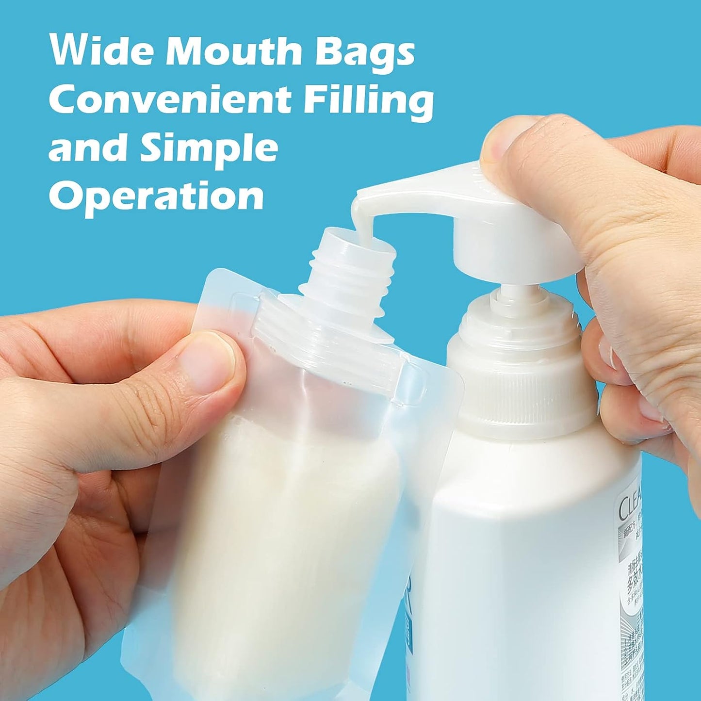 TailaiMei 12 Pieces Travel Pouches for Toiletries, TSA Approved Portable Travel Size, Refillable Stand Up Pouch for Shampoo/Conditioner/Lotion (1.7 &3.4 oz)