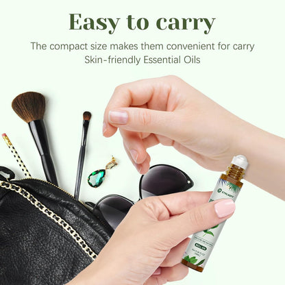 Peppermint Essential Oil Roll On, Natural & Prediluted Oil Blend Roller with Fresh Minty Aroma - Aromatherapy & Headache Relief