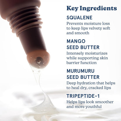 Blume Tri-Peptide Vanilla Lip Balm - Superbalm Lip Moisturizer with Shea Butter and Squalane to Deeply Hydrate & Heal Dry, Cracked Lips - Cruelty Free & Vegan Lip Plumper (0.4 Fl Oz)