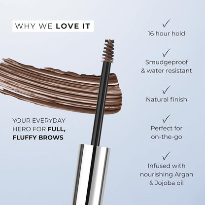 Wunderbrow Fluffy Brow Wax, 16 hour hold, Smudgeproof and Water resistant, Shade: Black/Brown