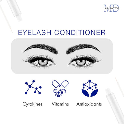 MD Lash Factor Eyelash Conditioner – 0.2 fl oz, 6-Month Supply – Peptide + Biotin Serum for Fuller, Thicker Lashes, Ophthalmologist-Tested