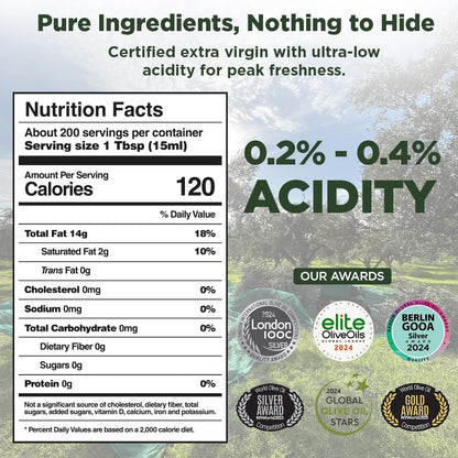 Mánamu Extra Virgin Olive Oil from Greece | Fresh Harvest 24-25 | 100% made with pure GREEK Koroneiki Olives | 100% PURE Cold Pressed | Low Acidity | Ecological Bag-in-Box 101.4 Fl Oz (3 Liter)