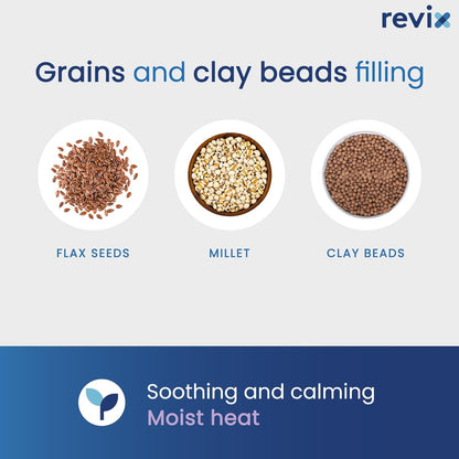 REVIX Microwave Heating Pad for Back with Moist Heat, Extra Large Microwavable Heated Wrap for Lumbar, Waist, Stomach, Shoulder and Neck Hot or Cold Pack, Reusable, Portable