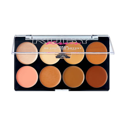 Ruby Kisses 3D Face Creator Cream Foundation & Concealer, 12 Hours Long Lasting, Medium to Full Coverage, Non-Greasy, Ideal for Makeup & Contour Palette (Light Medium)