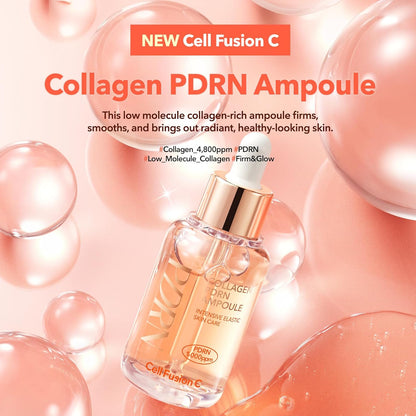 Cell Fusion C Collagen PDRN Ampoule, Salmon DNA PDRN Face Serum for Glow, Collagen, Niacinamide, Hydrating & Firming, Uneven Skin Tone, 1.18 fl.oz. / 35ml