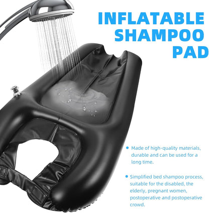 1pc Inflatable Shampoo Head Pad Shampoo Neck Rest Hair Washing Basin Blow up Washing Head Basin Tub Pillow for Bath Portable Shampoo Cushion Bath Tub Pillow Spa Pvc Tray Elder
