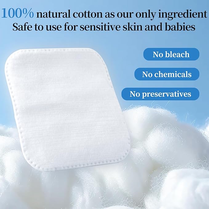 Shino natural square cotton pads,
