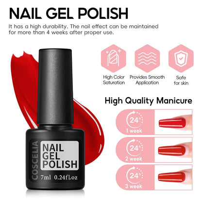 52pcs Gel Nail Polish Kit with U V light 35 Fall Colors Gel Nail Polish Set Cream Color Collection 5PC Top Base Coat Nail Art Manicure Kit for Beginners with Everything Gifts for Women
