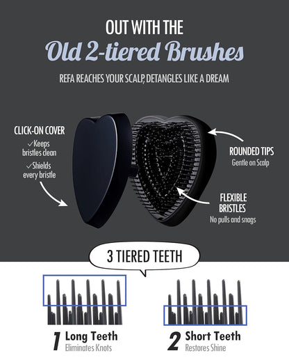 ReFa HEART BRUSH ROSE GOLD | Heart Shaped Detangling Brush for Women | Small Hair Brush for Thick Hair | Hair Detangler Hair Brush Travel Hair unbrush