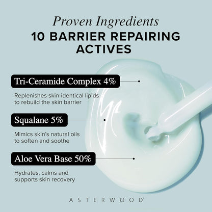 Asterwood Triple Ceramide Barrier Repair Serum - Hydrating, Calming, & Barrier-Restoring Skin Facial Serum - with Ceramide Complex, Squalane, Hyaluronic Acid - Fragrance-Free, Cruelty-Free - 1 Fl Oz