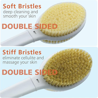 Shower brush with soft and