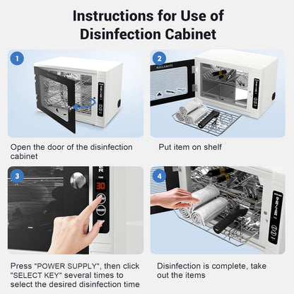 UV Sanitizing Cabinet (12L) Large Capacity - Metal Chemical-Free UVC Cleaner Box with Easy to Use Timer (5-60 Min) for Salon Tools, Manicure Supplies, Baby Bottles, Phones, Cutlery & More
