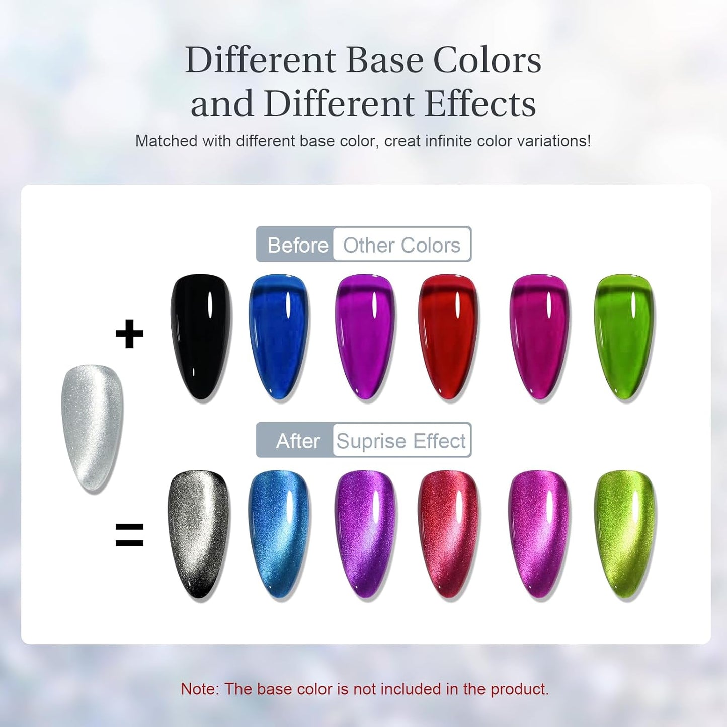 Cat Eye Gel Nail Polish with Magnet Stick, 15ml Glitter Holographic Nail Polish, Magnetic Effect Gel for Home DIY Manicure Gift, Silver Dust