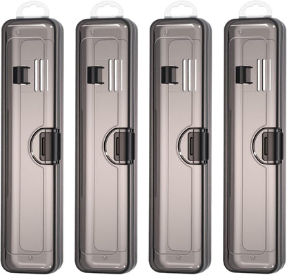 4Pcs Toothbrush Travel Case, Plastic Portable Tooth brush Holder for Traveling, Bathroom, Camping